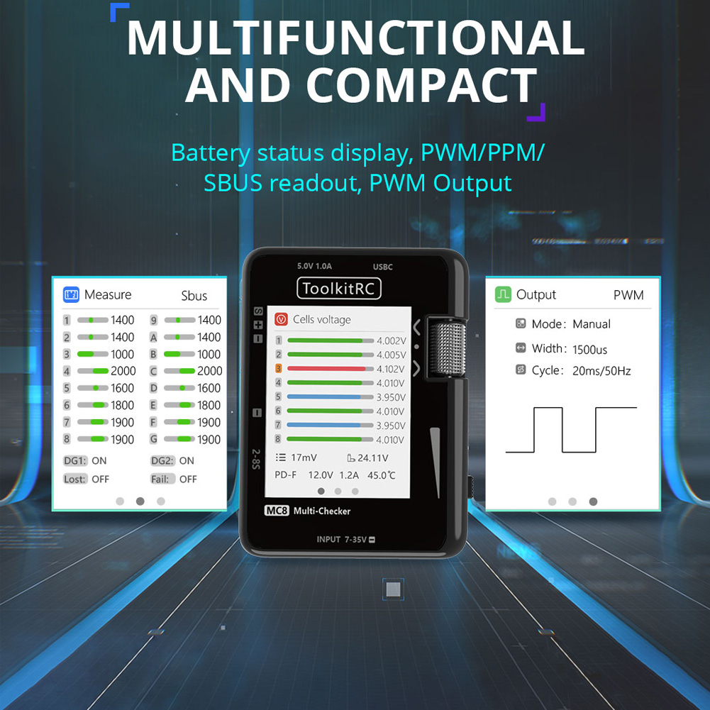 ToolkitRC MC8 Mini Tester Bate – Pwm Charge Controller recenzja i cena